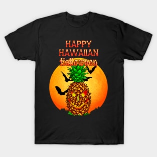 Happy Hawaiian Halloween Pineapple Skull T-Shirt